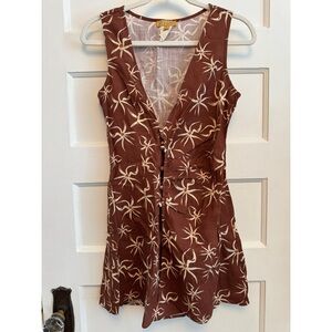 VRG GRL Brown Floral Sleeveless Dress